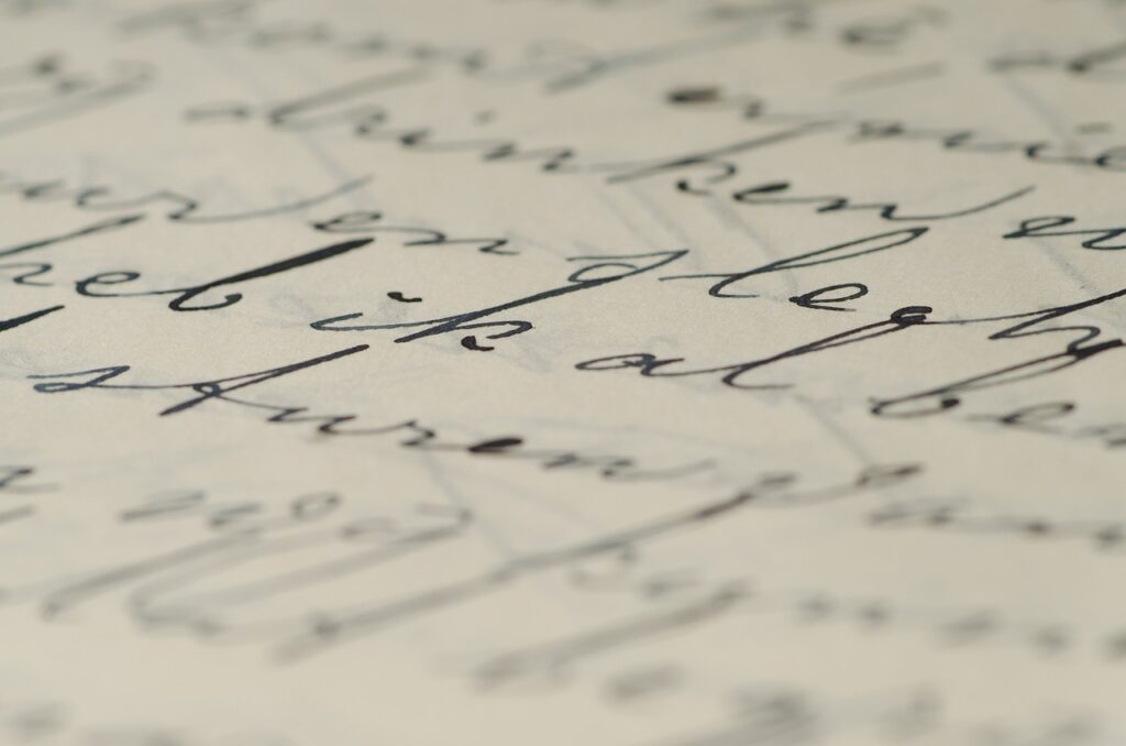 Image of cursive writing